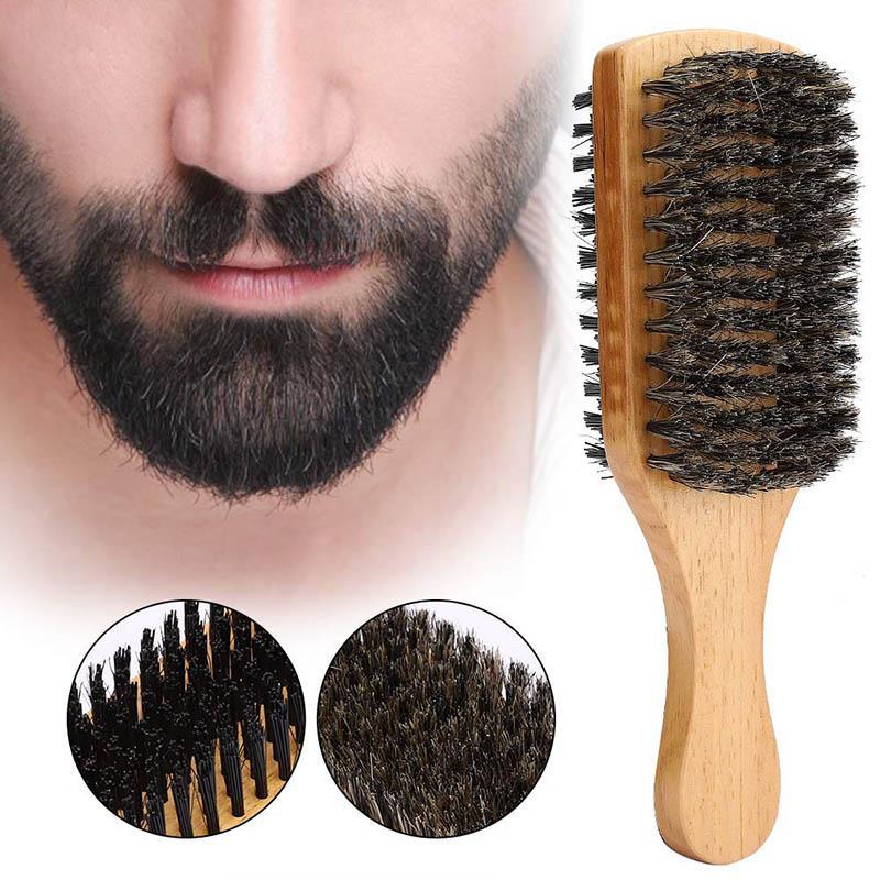 Double-sided Horse Mane Hair Beard Brush, Professional Beard Styling Comb, Hair Styling Comb for Beard Shaving, Christmas Gift