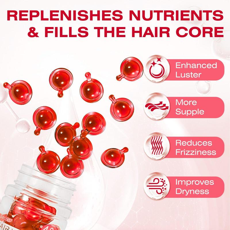 HECMOKS Professional Hair Treatment Serum Capsules with Vitamins A,C,E & Pro B5 for All Hair Types