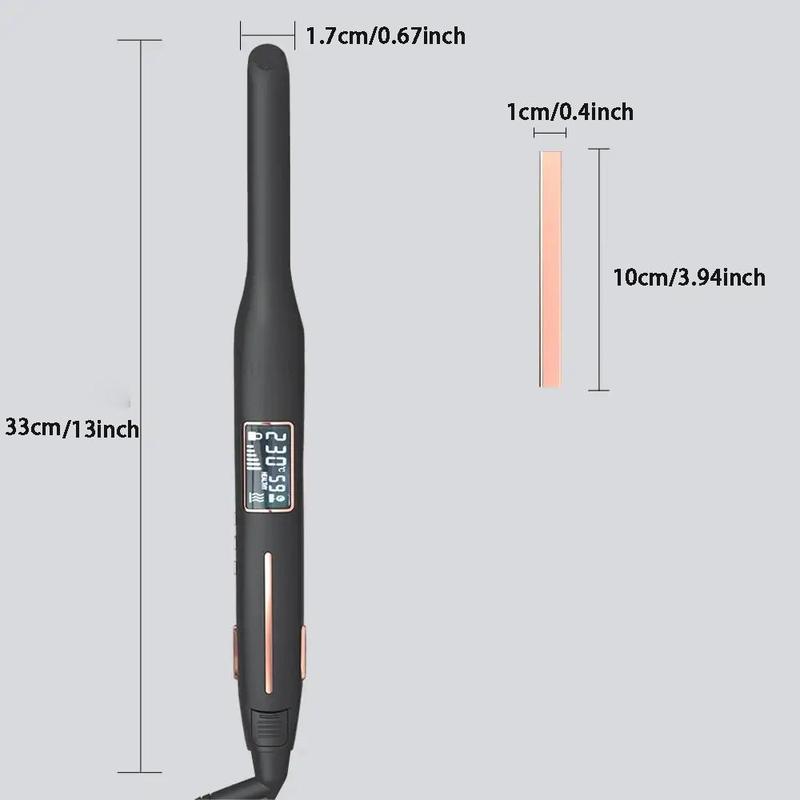 2 in 1 Mini Titanium Hair Straightener, Hair Curler with LCD Display for Short Hair, Professional Hair Styling Tool for Home & Salon Use