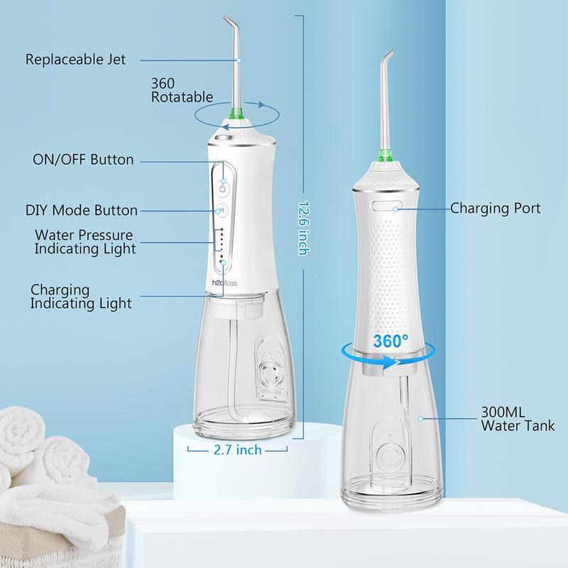 Water Dental Flosser 300ML Watertank & Whitening Tablet P11-White Oral Storage