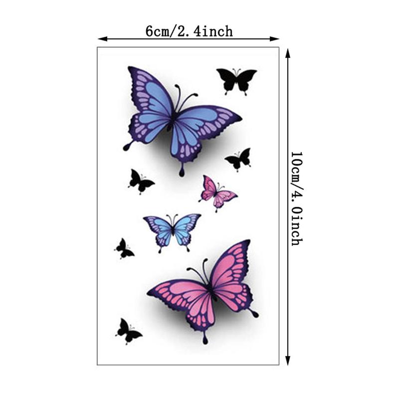 Butterfly Flowers Pattern Temporary Tattoo Sticker, 30pcs set Waterproof Arm Hand Tattoo Stickers, Body Decoration for Women & Girls