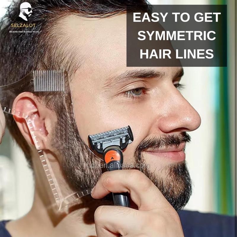 Beard Shaper for Men Beard Lineup Tool for Grooming Beard Guide Shaping Tool for Straight Curve Cut Barber Tool Shaper Haircare Straightener Heatless