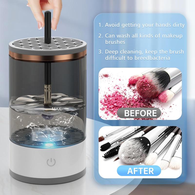 Portable Electric Makeup Brush Cleaner Summer Gift, Automatic USB Charging Brush Cleaner, Easy to Use, Professional Makeup Cleaning Tools for Women