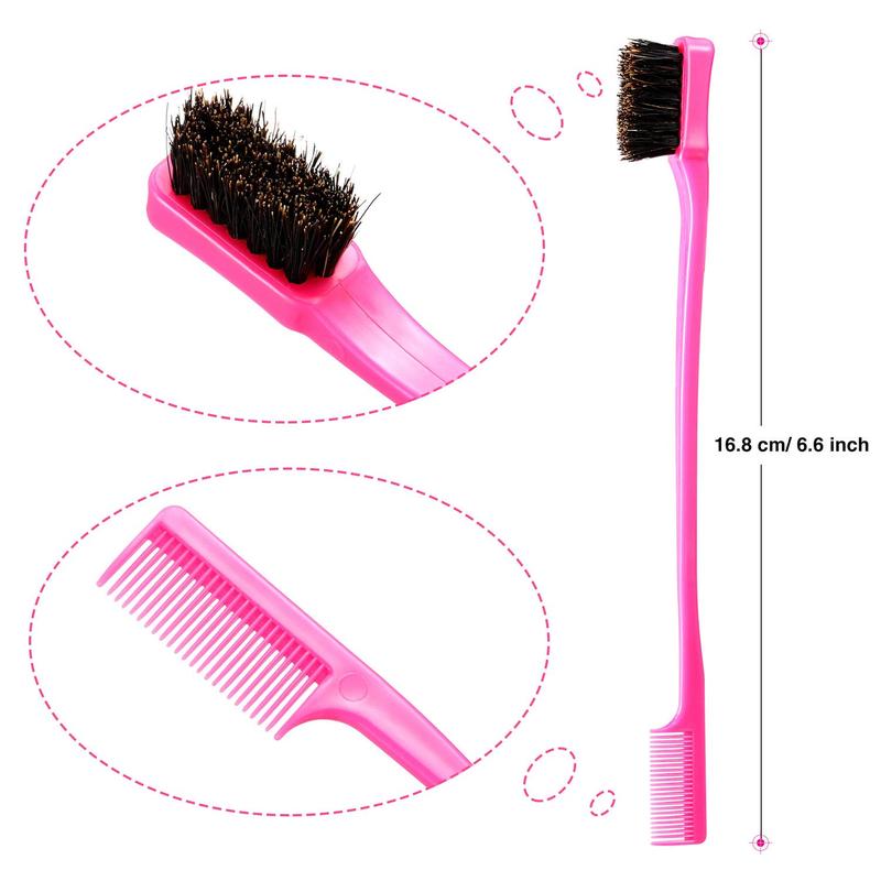 Bling Hair 1pcs Random Color Hair Edge Brush Double Sided Edge Hair Comb Natural Styling Eyebrow and Hair Combs Smooth Grooming for Women