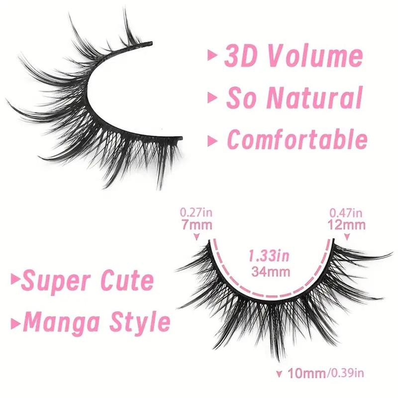 Fluffy Manga False Eyelashes, 2 Boxes 14 Pairs Extra Long And Thick Eyelashes For Makeup And Eyelash Extension, Cosplay Fake Eyelashes, 3D Wispy Eyelashes, Summer Gift