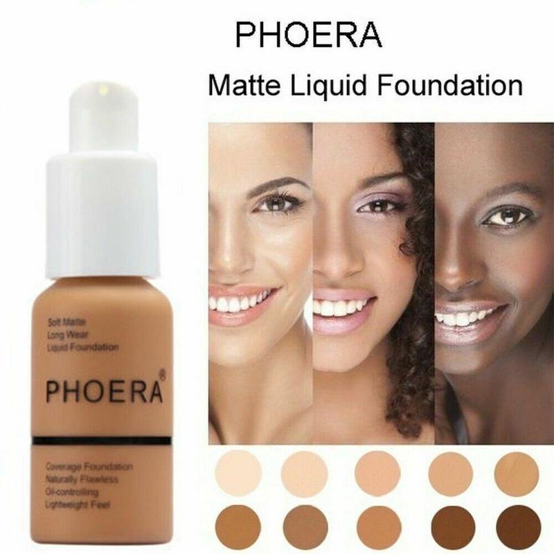 PHOERA Foundation Makeup Full Coverage Fast Base Brighten long-lasting Shade US