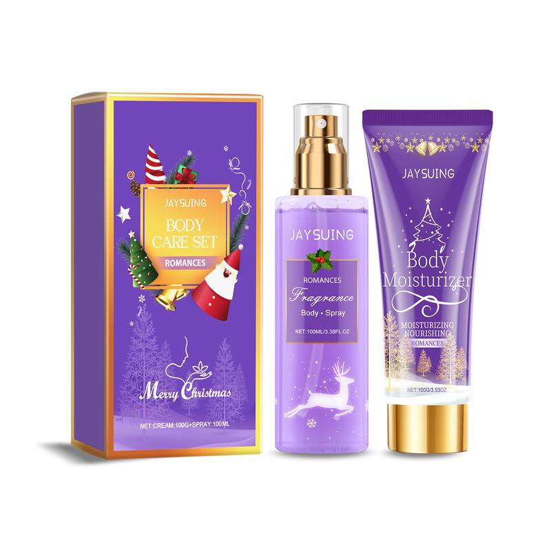 1 2 4set Jaysuing Christmas Fragrance Body Care Set Deodorant Spray Body Lotion Holiday Party Long Lasting Fragrance Brightening Shea