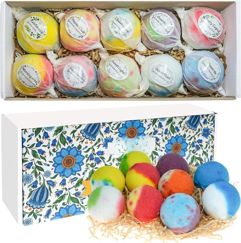 Bath Bombs Gift Set, 10  Bubble Bombs, for Valentines Day, Christmas