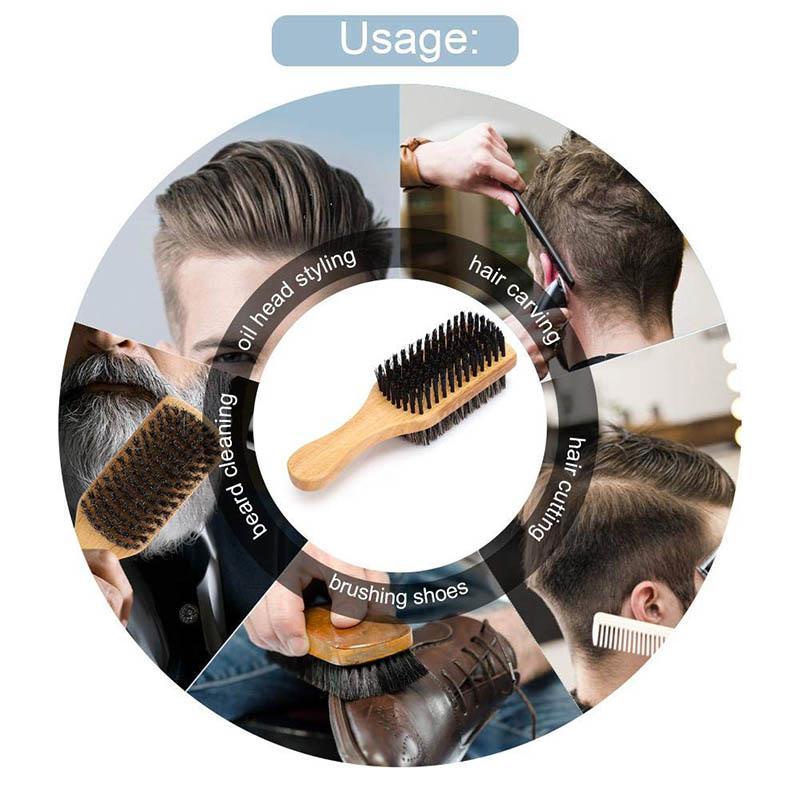 Double-sided Horse Mane Hair Beard Brush, Professional Beard Styling Comb, Hair Styling Comb for Beard Shaving, Christmas Gift