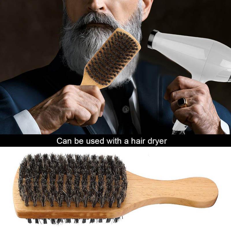 Double-sided Horse Mane Hair Beard Brush, Professional Beard Styling Comb, Hair Styling Comb for Beard Shaving, Christmas Gift