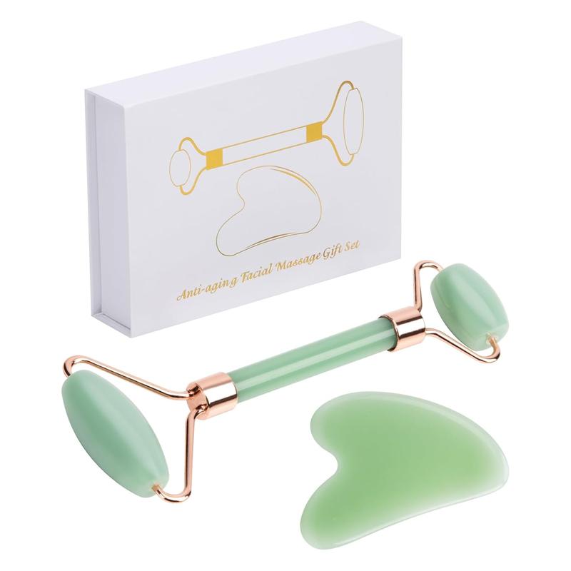 Viral Ice Roller Face! Jade Roller & Gua Sha Facial Tool. Reusable Ice Stick to Remove Dark Circle. Massager for Wrinkles & Eye Puffiness. Silicone Ice Mold Face. Skin Gift Set for Women and Men. Beauty and Wellness Essential for 2024.