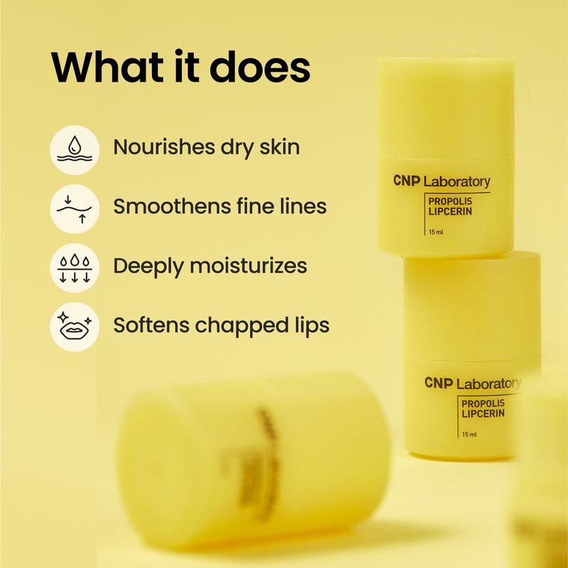 [CNP Official Shop] BEST Honey Lip Butter Duo Flavor (Honey & Fruity) - Propolis Lipcerin, Hydrating, Gentle Exfoliation, Deep Nourish, Revitalizing Dry Lips, Shea Butter (0.5 fl.oz   15ml*2)