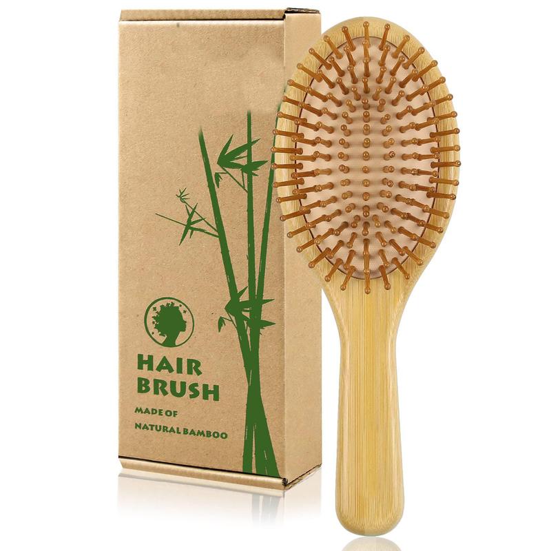 Hair brush, Natural Bamboo Paddle Detangling Hairbrush, Massage Scalp Thick Thin Curly Dry Hair For Women & Men Yellow