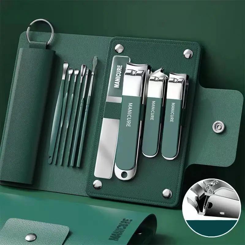 Nail Trimmer Set with Portable Travel Case, 10pcs set Professional Manicure and Pedicure Tool Set, Nail Grooming Kit for Travel Household Use