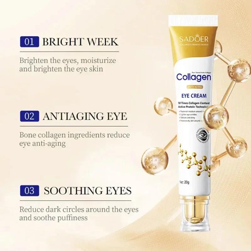 Instant Eye Bag Removal Cream Collagen Anti-Wrinkle Fade Fine Lines Firming Skin Anti Dark Circle Puffiness Eye Care