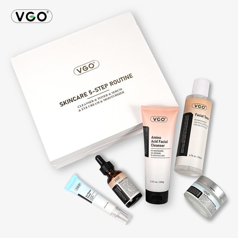 VGO Skincare 5-step Rountine Skincare Set All-in-One Simple Care Facial Care-B