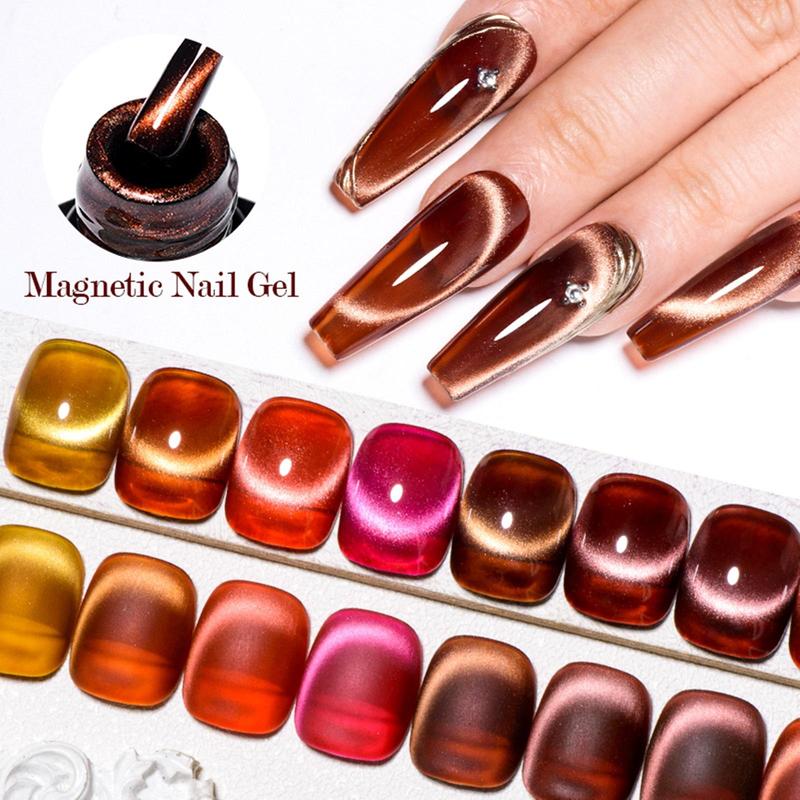 Amber Gel Nail Polish Set, 9 Counts set Long-lasting Salon Quality Nail Art & Nail Polish Kit for Women & Girls, Professional Nail Art Kit, Christmas Gift