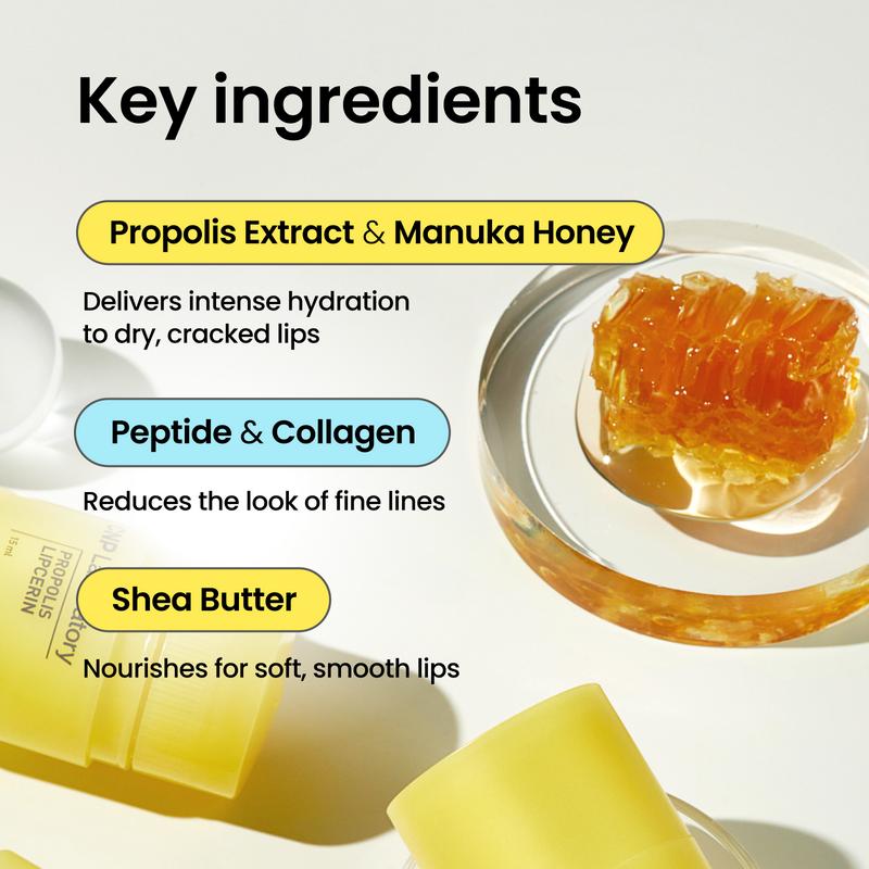 [CNP Official Shop] BEST Honey Lip Butter Duo Flavor (Honey & Fruity) - Propolis Lipcerin, Hydrating, Gentle Exfoliation, Deep Nourish, Revitalizing Dry Lips, Shea Butter (0.5 fl.oz   15ml*2)