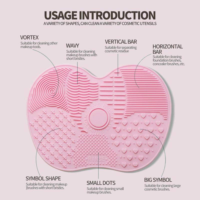 Comfort Silicone Makeup Brush Cleansing Mat, 1 3 Counts Cosmetic Brush Cleaning Pad with Suction Cup, Lightweight Makeup Brush Cleaning Pad, Makeup Cosmetic Tool for Women & Girls, Summer Gift, Christmas Gift