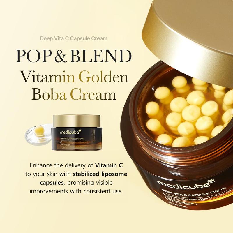 [Official Shop] Deep Vita C Capsule Cream | Golden Boba Cream | Vitamin Capsule | Uneven Skin Tone | Glowy Skin | Customizable Skincare