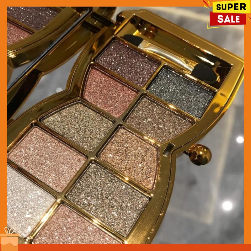 Glitter Eyeshadow Palette Makeup Set,10 Colors Shimmer Gold Eyeshadow Highly Pigmented Long Lasting Waterproof Sweatproof Professional Nude Eyeshadow Palette