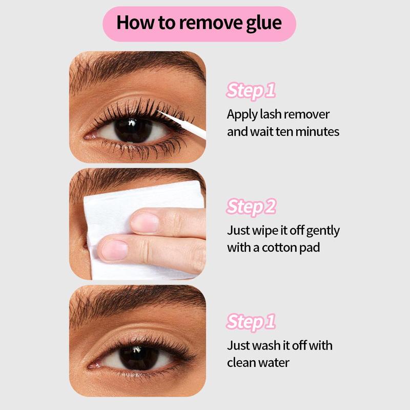 Double-ended False Eyelash Glue & Eyelash Makeup Remover, 2pcs set Long Lasting Eyelash Glue, Professional Eyelash Makeup Tools for Women