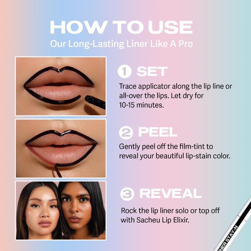 LIP LINER STAY-N - Peel-Off Lip Liner Stain - Lasts All Day & Night Eyeliner Lipliner