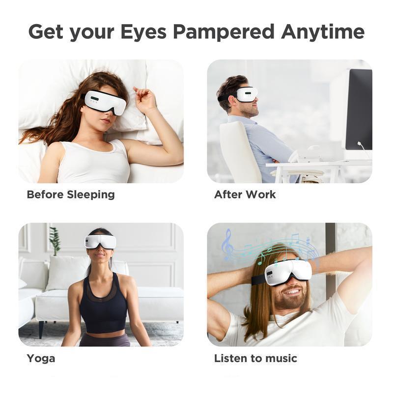 Upgrade Eye Massager with Heat Compression, Heated Eye Mask with Bluetooth Music Eye Care Device, Smart Eye Mask, Reduce Eye Strain, Birthday Gifts for Mom Dad, Christmas Gifts