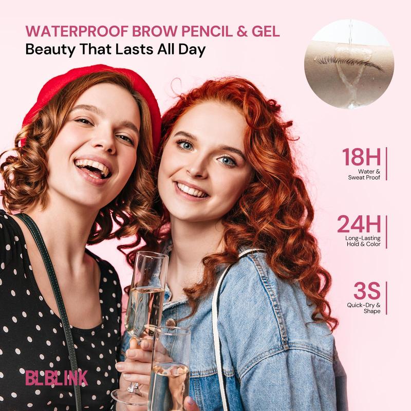 BLBLINK Dual-Ended Waterproof Brow Pencil & Tint Natural, Long-Lasting 24-Hour Smudge-Proof Makeup