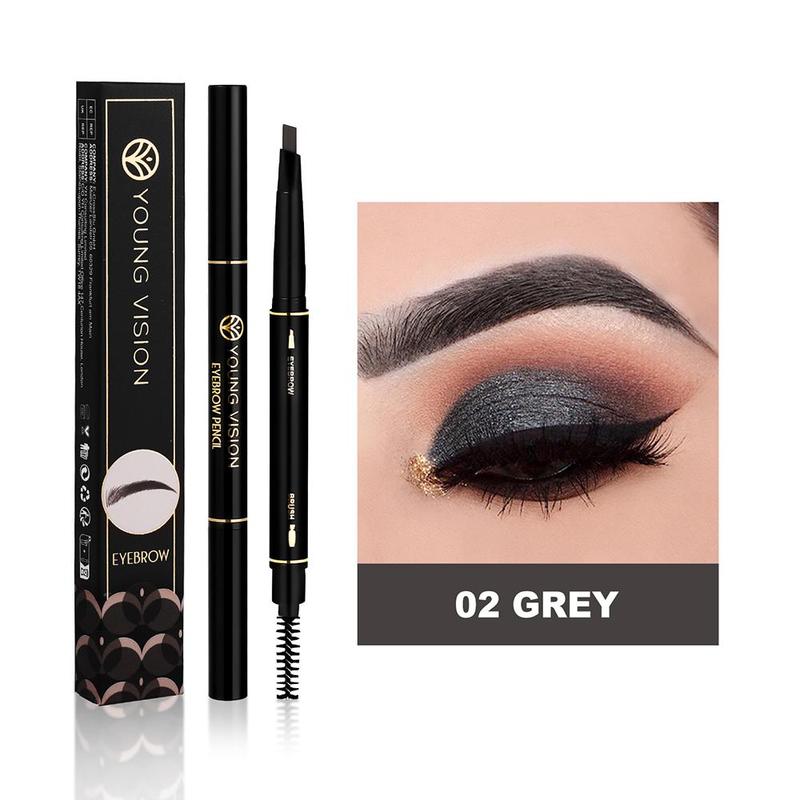 Double-ended Eyebrow Pencil & Brush, 1 Count Long Lasting Eyebrow Shading & Filling Pencil, Brow Styling Brush, Waterproof Eye Brow Coloring Pencil for Women & Girls