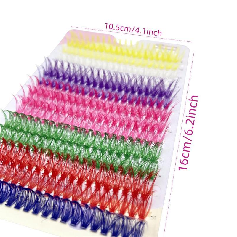 Colorful False Eyelashes, 1 Box D Curling Lash Cluster, Natural Look Eyelash Extensions, Self Grafting Curl Eyelashes, Eye Makeup Product, Eyelashes Extensions Products for Home and Salon Use, Christmas, Christmas Gift