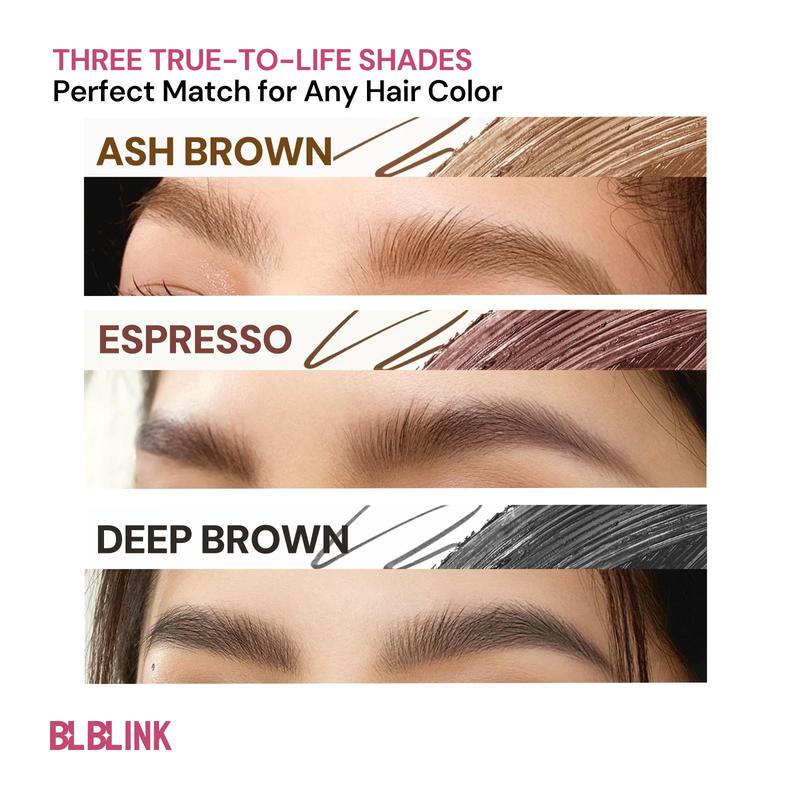 BLBLINK Dual-Ended Waterproof Brow Pencil & Tint Natural, Long-Lasting 24-Hour Smudge-Proof Makeup