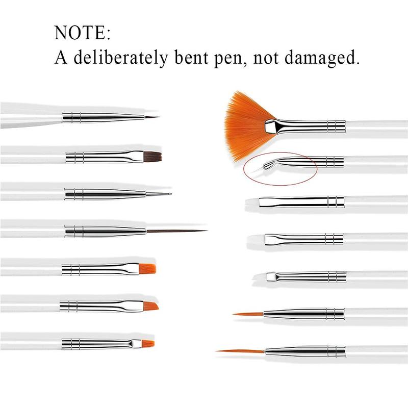 21 Pcs Nail Art Brushes Nail Art Tool Set Resin Palette Nail Art Painting Mixed Color 2 Way Acrylic Silicone Carving Pen Dotting Pen Tool Manicure Kit DIY Makeup Display Board for Home Salon