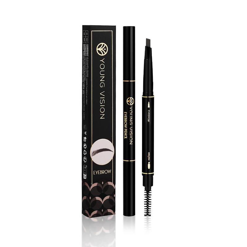 Double-ended Eyebrow Pencil & Brush, 1 Count Long Lasting Eyebrow Shading & Filling Pencil, Brow Styling Brush, Waterproof Eye Brow Coloring Pencil for Women & Girls