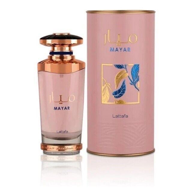 Lattafa Perfumes Mayar For Women 3.4 oz Eau De Parfum Spray Floral Fragrance Blend Jasmine Aroma Scented Cosmetic Jasmine Vanilla Violet Cologne