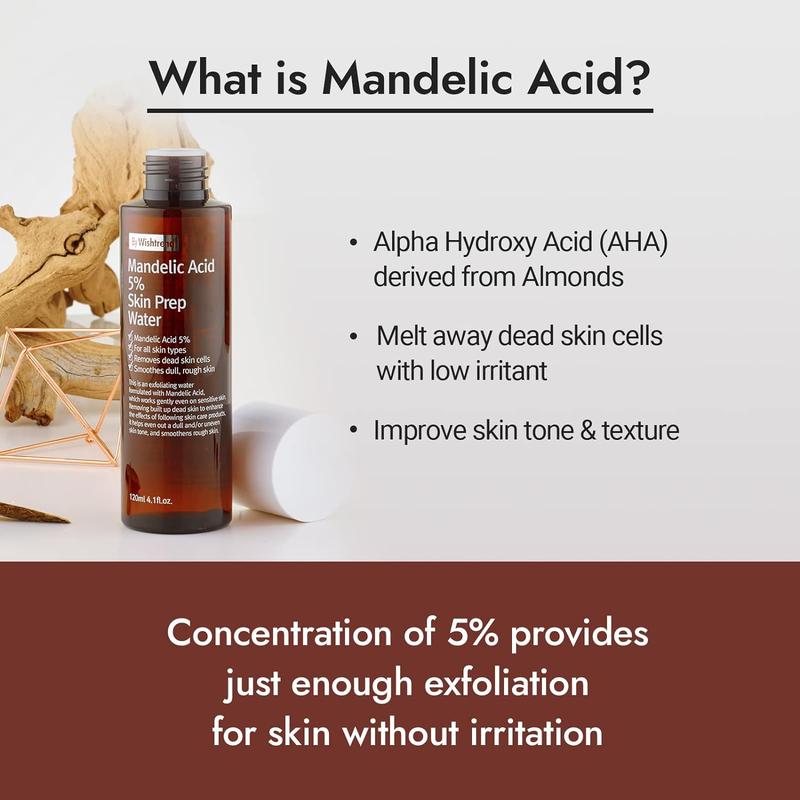 [BY WISHTREND] Mandelic acid 5% Skin prep water, Gentle skin exfoliator for face, Aha Bha toner, Ideal for sensitive skin | Helping clogged pores and pigmentation Hydrating Moisture Moisturizing Skincare Exfoliant Exfoliate Skin Repair Comfort