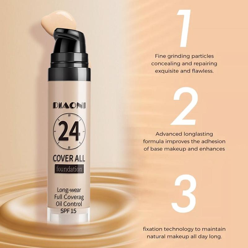 Long-lasting Foundation, 1 Count Moisturizing Coverage Makeup Cream, Lightweight Concealer Foundation, Christmas Gift