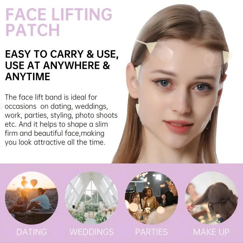 Invisible Face Lifting Sticker, 20pcs Invisible Face Lifting Patch with 4 Counts Pull Rope, Face Lifting Tool, Makeup Tool for Women