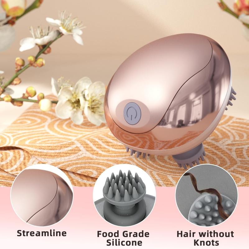 Cotsoco Handheld Electric Scalp Massager Waterproof, Portable Cordless Head Massager Comfort with Kneading 96 Massage Nodes, Gifts for Women Men Pets