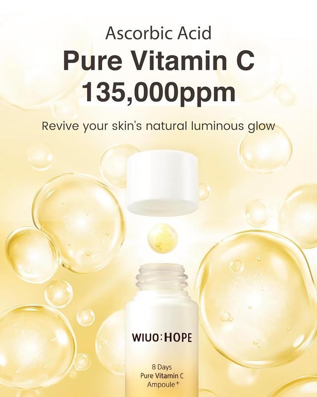 8 Days Vitamin C Serum (0.5 oz) - Dual-Layer Ascorbic Acid, Facial Serum for Deep Moisturization, Korean Skincare Ampoule, Glowing & Radiant Skin