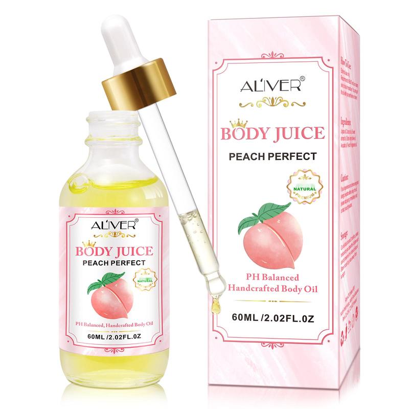 Aliver Body Juice Oil Peach Perfect, PH Balanced Handcrafted Body Oil (60ML   2.02 FL.OZ)