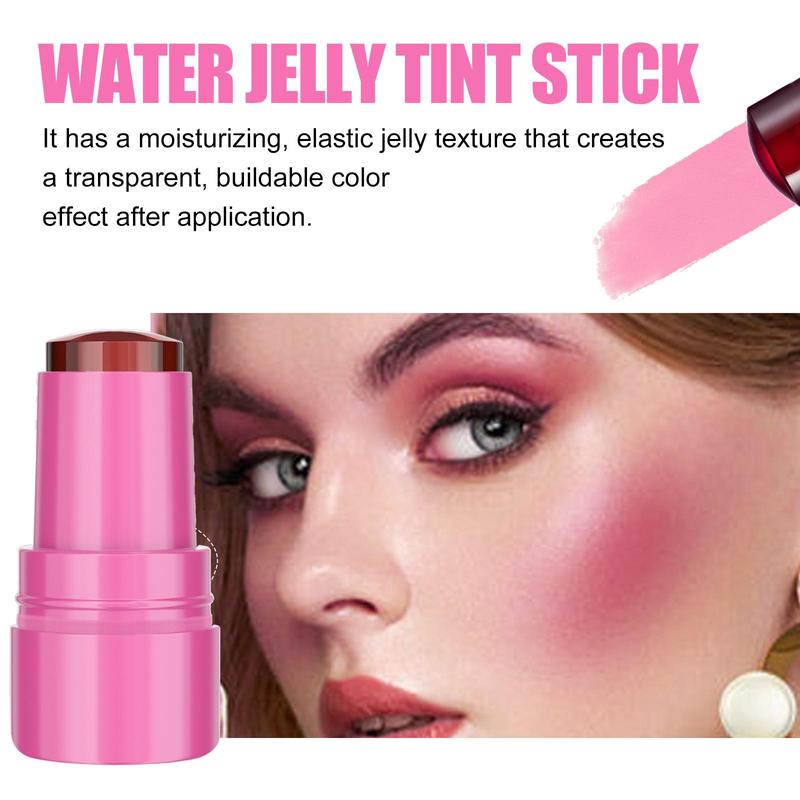 Long Lasting Water Jelly Blush Stick, 1 Count Blush for Cheeks & Lips, Natural Look Blush for Daily Makeup, Lightweight Blush Suitable for Women & Girls