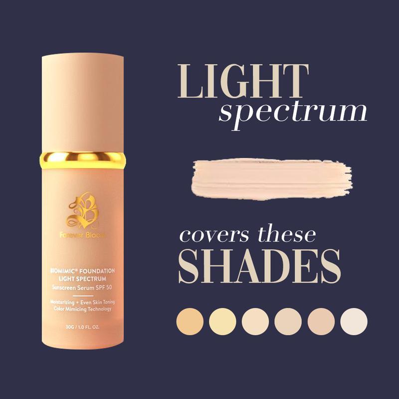 Biomimic Foundation 4 in 1 -Light Spectrum,Liquid Foundation for Flawless, Natural LookingFinish Concealer Makeup