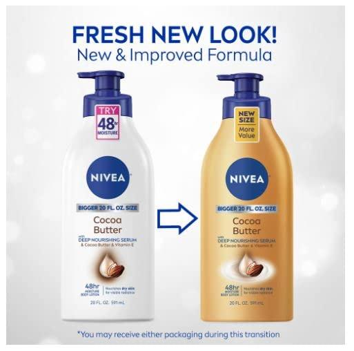 NIVEA NIVEA Cocoa Butter Body Lotion with Deep Nourishing Serum, 20 Fl Oz