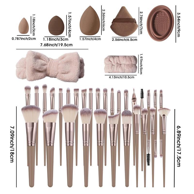 Christmas Professional Makeup Tools Set, 54pcs set Makeup Brush & Sponge & Puff & Headband & Brush Cleaning Bowl Set, Multi-sue Facial Makeup & Cleaning Accessories, Makeup Brushes, Makeup Products for Grunge Makeup Look, Christmas Gift