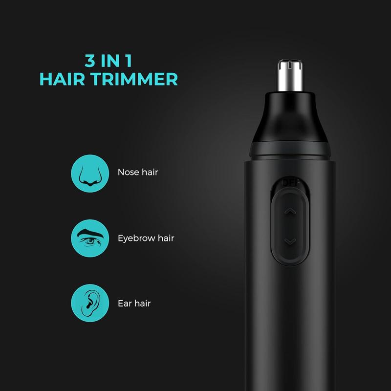 Ear and Nose Hair Trimmer,2024 Painless Battery-Operated Nose Hair Trimmer for Men Women,Dual Edge Blades Nasal Trimmer Nose Clippers for Easy Cleansing (Black)