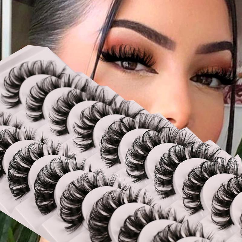 5D False Eyelashes, 1 Box DD Curl Cat Eye Look Fake Lash Clusters for Eyelash Extensions, DIY Eyelash Extension Kit Cluster, Cosmetic Eye Makeup Product