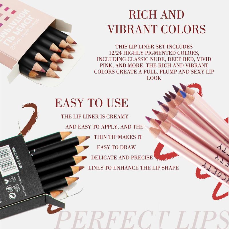 Long Lasting Lip Liner Pencil Set, 36pcs set Lip Makeup Pencil, Easy Coloring Lip Liner, Suitable for All Occasions Lip Makeup, Women Makeup Accessories