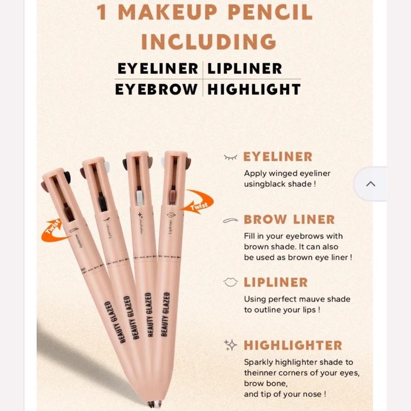 BEAUTY GLAZED - 4 in 1 Makeup Pen (Highlighter   Eyeliner   Eyebrow   Lip Liner)