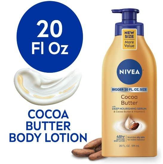 NIVEA NIVEA Cocoa Butter Body Lotion with Deep Nourishing Serum, 20 Fl Oz